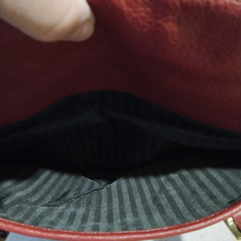 ClareChase Maroon Leather Computer Bag with Buckle Detail - Picture 2 of 12